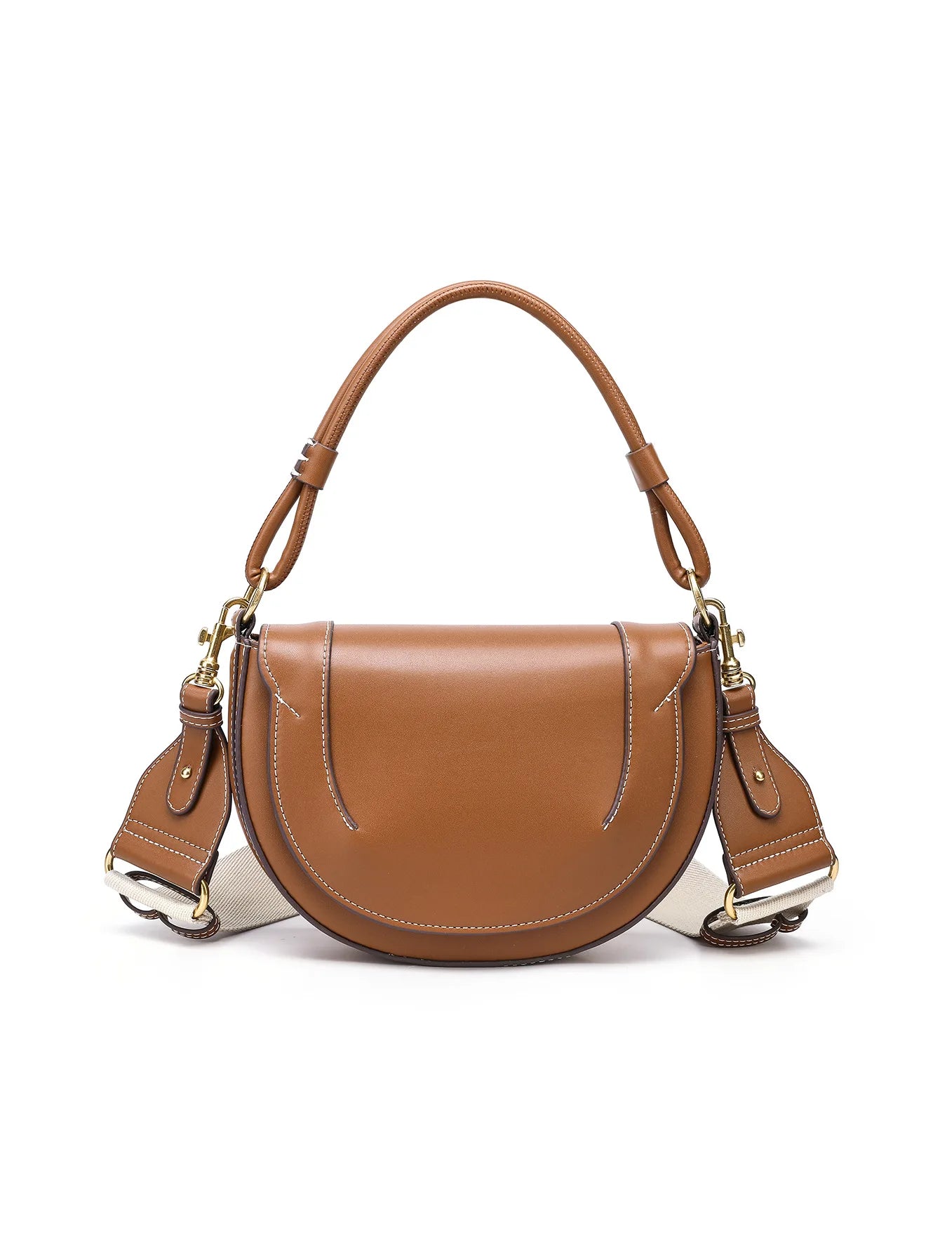 Fashionable and casual hand-held saddle bag, versatile for commuting, single shoulder crossbody bag