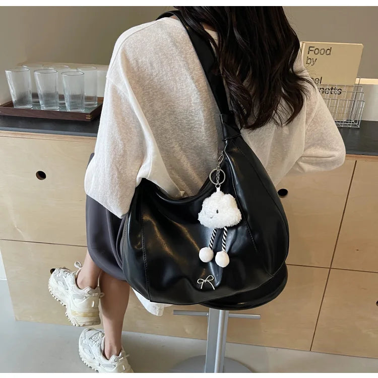 2025 Summer New Large Capacity Underarm Shoulder Bag Crossbody Bag Women's Fashion Backpack Comes with a Small Doll as a Gift