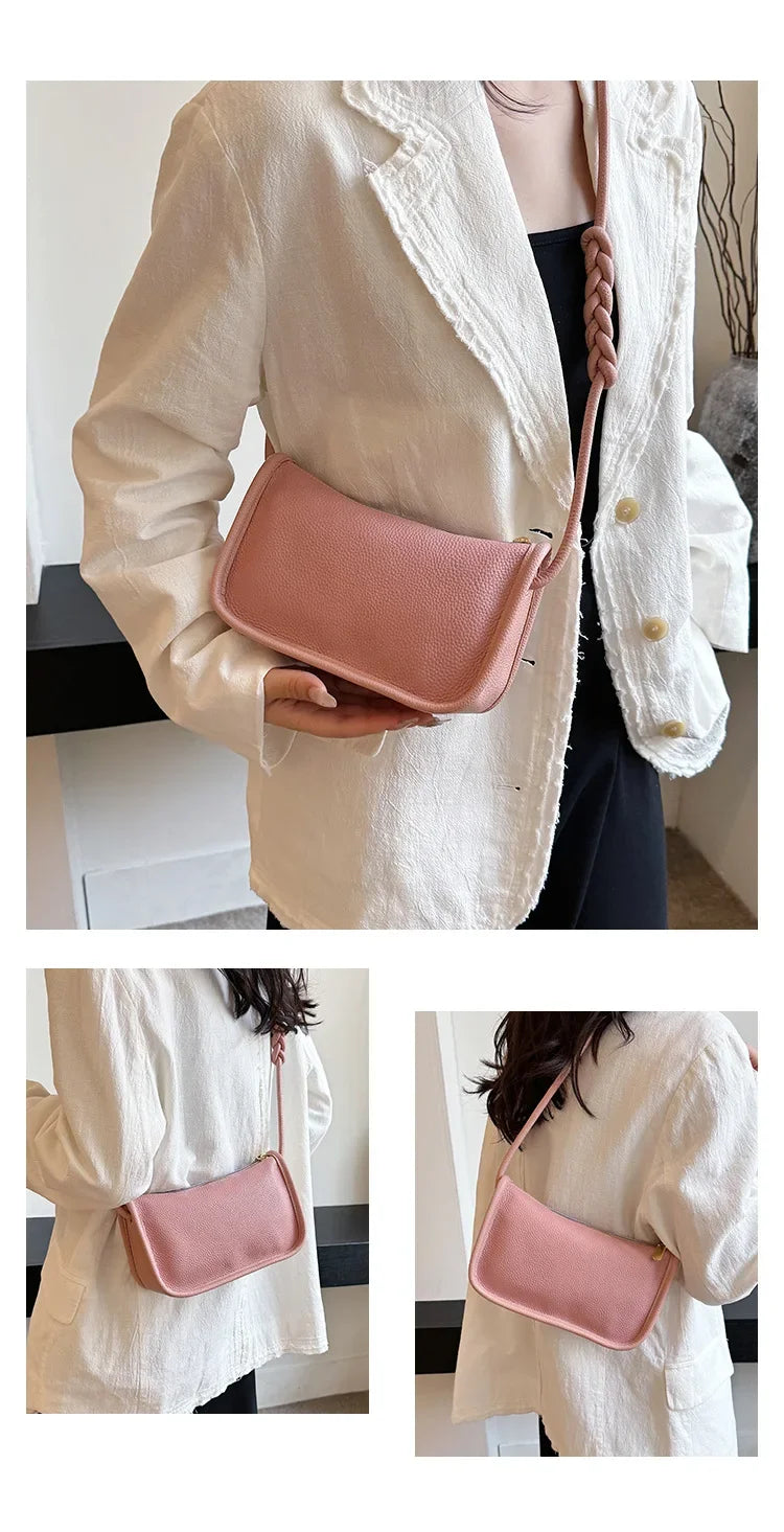 100%Real Cowhide Genuine Leather Sac Fashion Women Crossbody Bags for Ladies New High Capacity Shoulder Bag Handbag Female Purse