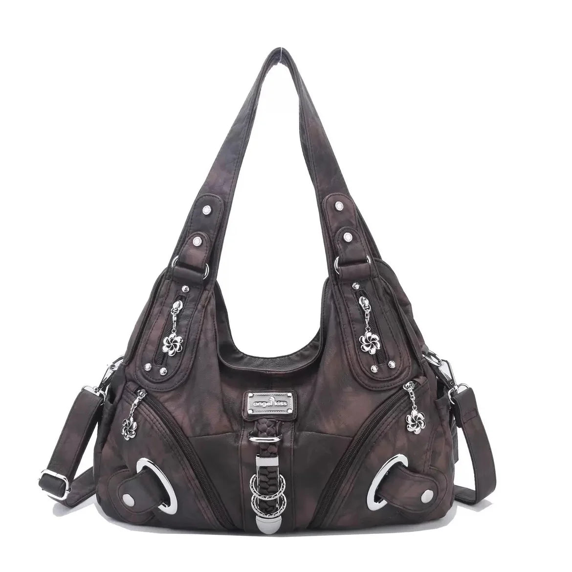 Angel Kiss Vintage Y2K Millennium Trendy Leopard Tie Dye Tote Bag Crossbody Bag Briti Sle Youth Daily Use Waterproof