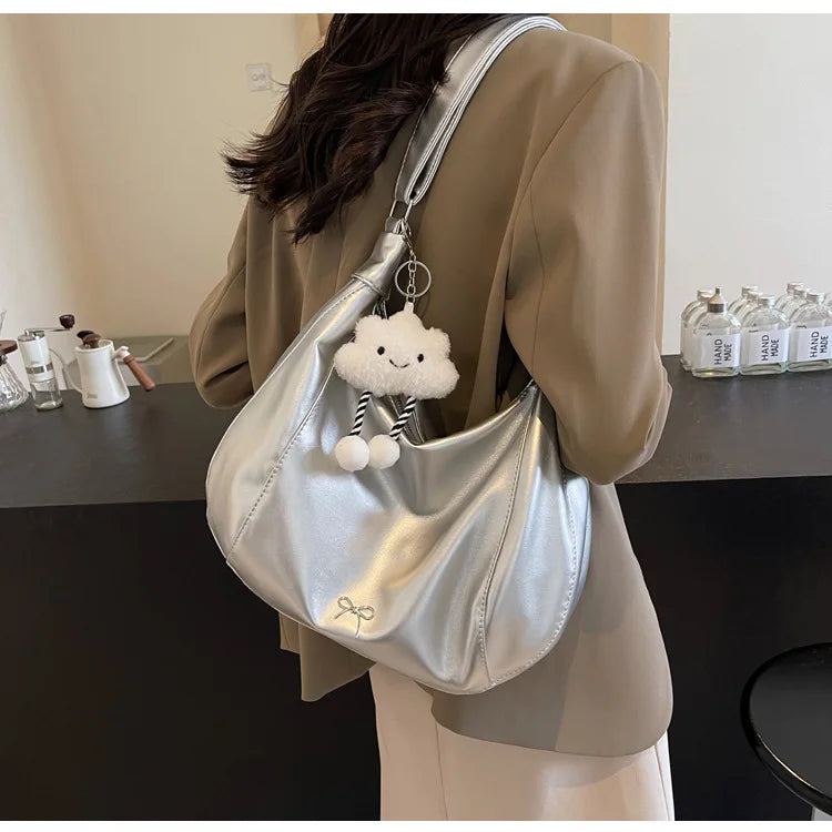 2025 Summer New Large Capacity Underarm Shoulder Bag Crossbody Bag Women's Fashion Backpack Comes with a Small Doll as a Gift