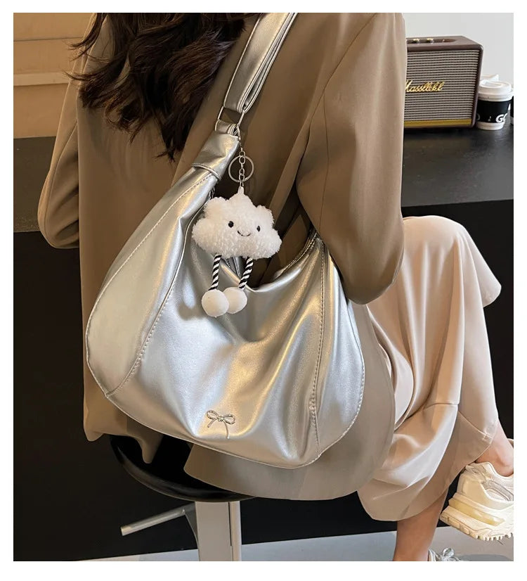 2025 Summer New Large Capacity Underarm Shoulder Bag Crossbody Bag Women's Fashion Backpack Comes with a Small Doll as a Gift